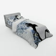 thumbnail image 2 of Ambesonne Retro Bedding Set 3 Pcs, Flower Haired Snowflakes, Twin XL, Slate Blue and Black, 2 of 2