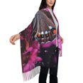 thumbnail image 5 of Cauagu Pink Blossoms Butterfly Print Women Wrap Shawl tassels Scarves Retro Scarf 77.6"X28.3", 5 of 8