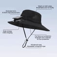 thumbnail image 4 of Sombrero de ventilador solar recargable | Gorra de protección solar impermeable de ala ancha | Cubrecuello ajustable de secado rápido | Senderismo al aire libre, pesca, jardinería | 3 velocidades de, 4 of 5