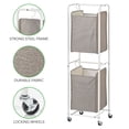 thumbnail image 3 of mDesign Vertical Portable Laundry Hamper Basket - Metal Frame - Taupe/White, 3 of 6