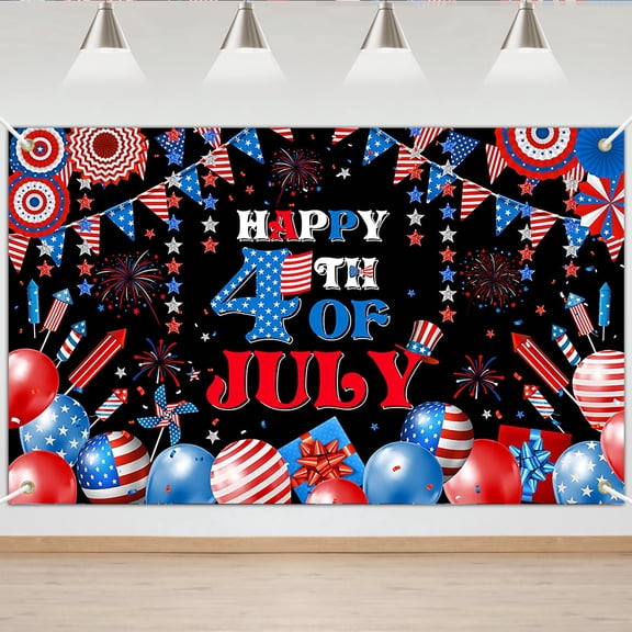 Mocsicka Happy 4th of July Backdrop Independence Day Decorations 4th of July Banner Patriotic Backdrop National Day Photo Background July 4th Photo Booth Props
