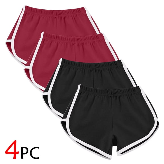 Xuyuer 4 Pack Yoga Short Pants Sports Shorts Gym Dance Lounge Shorts Dolphin Running Athletic Shorts for Women 2026