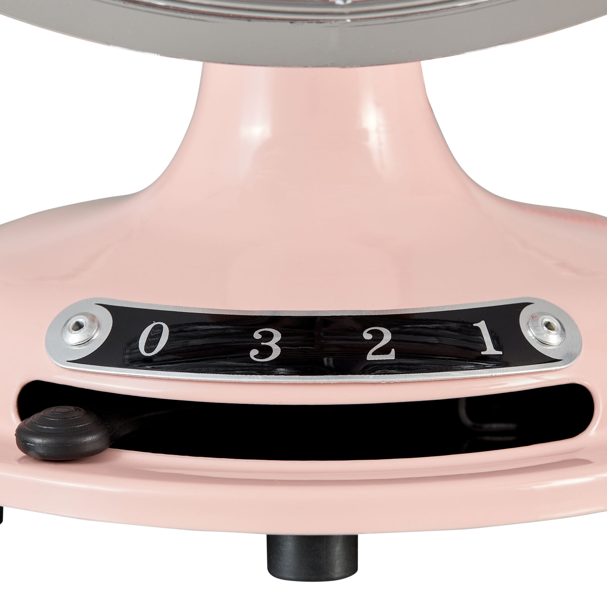 Better Homes & Gardens 12" 3-Speed Retro Pearl Blush Metal Tiltable-Head Oscillating Table Fan