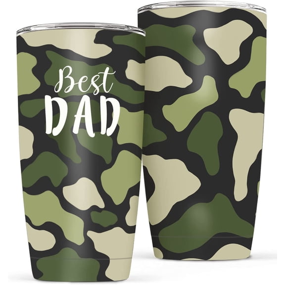 Father''s Day Gift Tumbler - 20oz Stainless Steel Insulated Travel Mug/Tumbler with Lid and Straw for Coffee - Dad Tumbler Father''s Birthday Gift for Best Dad, Dad Gifts from Daughter/Son