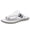 White, variant on Men's Leather Buckle Thong, Adjustable Open Toe Flip Flops, Soft Sole Outdoor Summer Beach Casual Slides Brown