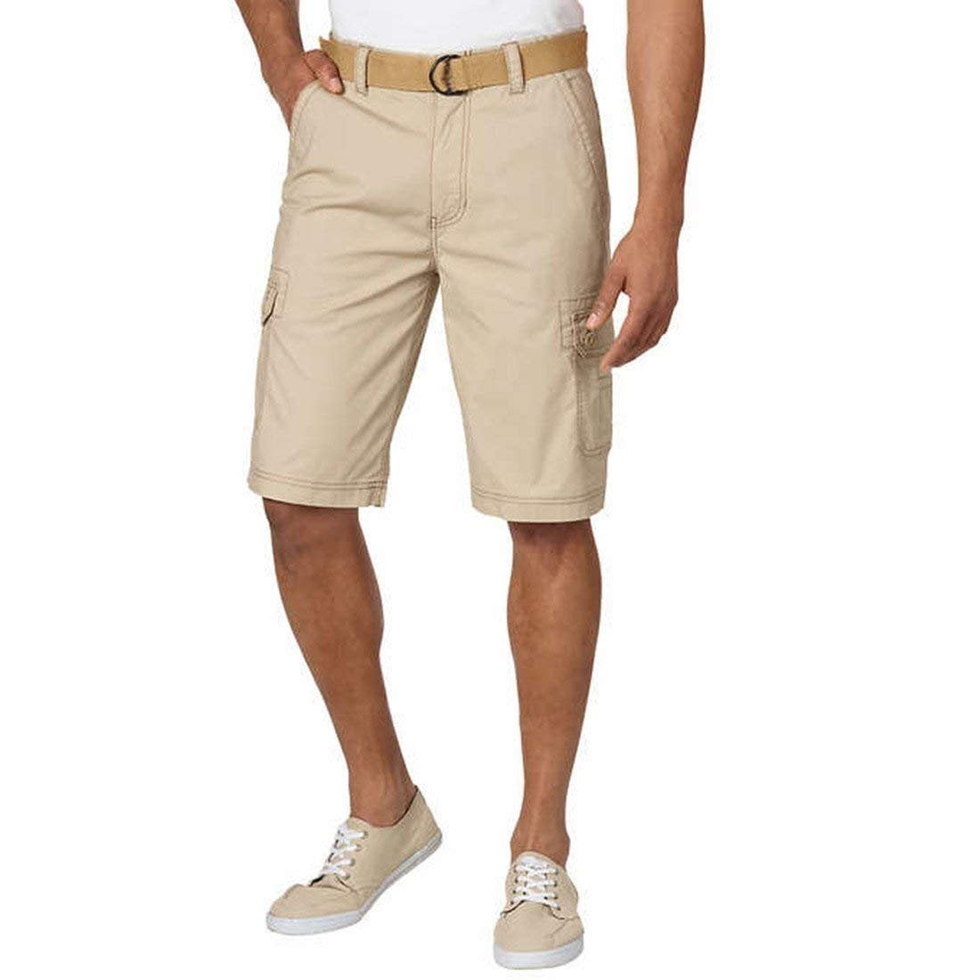 wearfirst mens cargo short with belt, variety (32, tan)
