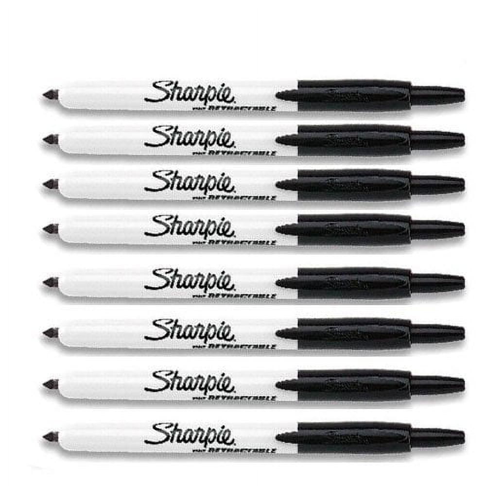 Sharpie Retractable Markers black fine tip, 8 Markers Per Order (36701)