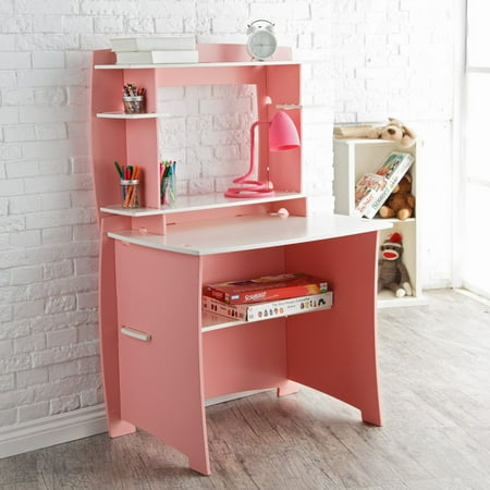 Legare 36 In Desk With Hutch Pink And White Walmart Com