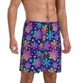thumbnail image 2 of Fuzoiu Rainbow Snowflakes Print Pajama Shorts for Men, Men's Pajama Bottoms,Mens Lounge Sleepwear,Pajama Pants with Pocket-Large, 2 of 6