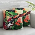 thumbnail image 3 of Cute Funny Crocodile Guitar Cool  Mom Dad Throw Pillow, Multicolor, 3 of 5
