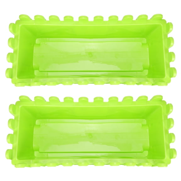 LEORX 2Pcs Green Flower Planter Box for Outdoor and Garden Decor 11.8X5.1In