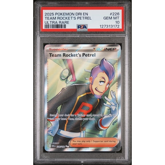 2025 Pokemon Destined Rivals Ultra Rare Holo Team Rocket's Petrel #226 PSA 10