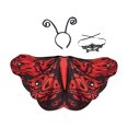 thumbnail image 3 of Disfraz de alas de mariposa y polilla para Halloween, accesorio fotográfico para mujer, para cumpleaños, espectáculos Rojo Negro, 3 of 6