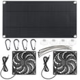 thumbnail image 1 of Greeniant Ventilador de panel solar 10W resistente a la intemperie Mini extractor de aire de escape Ventiladores dobles Exterior Pollo Mascota Suministros para perros, 1 of 6