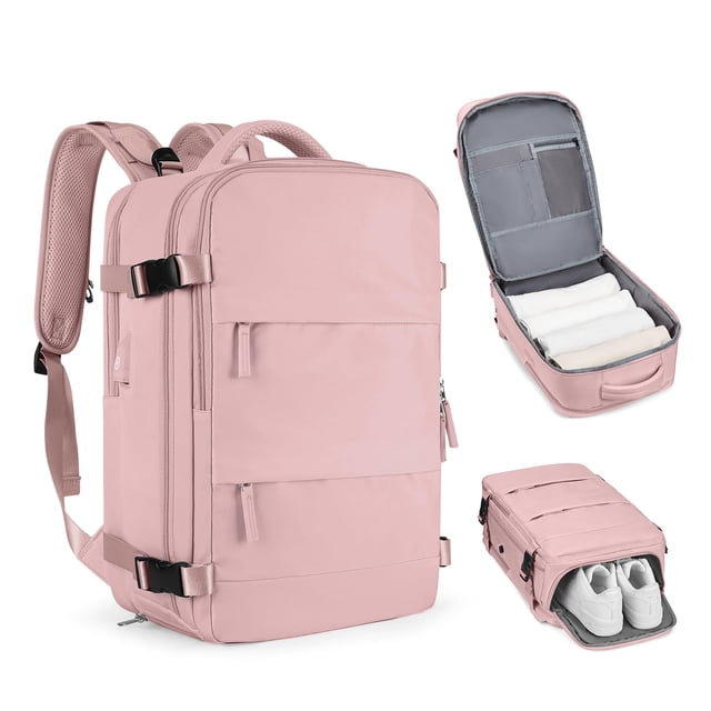 Mochila de viaje Coofay Personal Item para mujer rosa