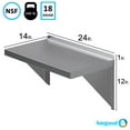 thumbnail image 4 of GSW WS-W1424 14" Deep Stainless Steel Commercial Wall Mount Shelf with Brackets, 14"D x 24"W x 11"H, NSF Approved., 4 of 6