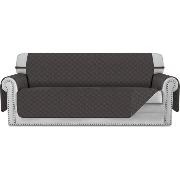 Sofa Covers for 3 Cushion Couch, Dog Couch Protector, Furniture Covers for Pets, Reversible and Water Resistant Cover with Foam Sticks & Elastic Straps