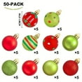 thumbnail image 5 of 50Pcs/ 4 CM Mini Vintage Christmas Ornaments Set - Red and Green Classic Retro Shatterproof Balls - 1.57 Inch - Christmas Tree Decorations, 5 of 8
