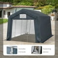 thumbnail image 4 of Alpha Joy 10 x 15 x 8.7ft Outdoor Storage Shed Heavy Duty Portable Carport Canopy Shelter, for Bike, Motorcycle, Garden Storage, 4 of 8