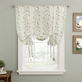 thumbnail image 2 of Green Floral Tie Up Curtains 45 Inches Long, Kitchen Window Curtains Over Sink, Spring Flowers Small Window Curtains Shade Balloon Curtains Valances for Bedroom/Cafe 34"x45", 2 of 8