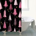 thumbnail image 4 of Black and Pink Christmas Tree Pattern Shower Curtain 72"x72" ,Bathroom Decorative Shower Curtains Set with 12 Hooks,Modern Waterproof Washable Shower Curtain, 4 of 6