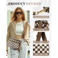 thumbnail image 3 of Checkered Nylon Crossbody Bag for Women, Spacious Checkered Bum Bag Purse Shoulder Bag Sling Bag with Shoulder Strap, 3 of 6