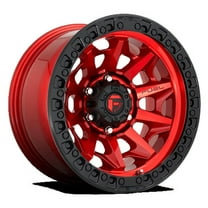 Fuel 1PC Aluminum Rim D695 COVERT 17X9in Candy Red with Black Bead Ring Finish, D69517905645