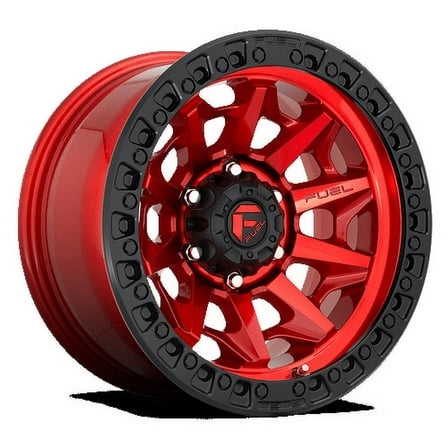 Fuel 1PC Aluminum Rim D695 COVERT 17X9in Candy Red with Black Bead Ring Finish, D69517905645