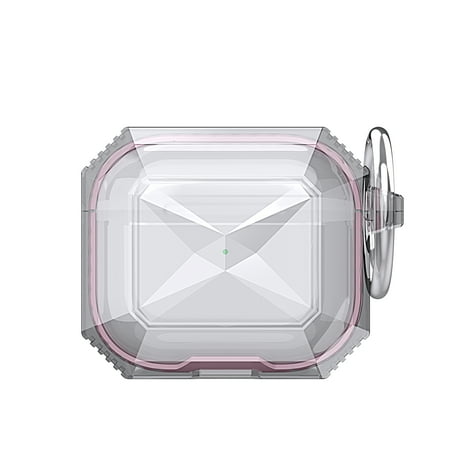 Allytech Airpods Case 1st/ 2nd Generation Soft TPU Clear Skin Cover Dust Proof Protective With Keychain Cute Case Cover for Apple Airpods 1 / Airpods 2 Pink
