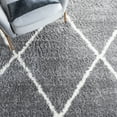 thumbnail image 6 of SAFAVIEH August Romayne Diamond Shag Runner Rug, Light Grey/Ivory, 2'2" x 9', 6 of 8