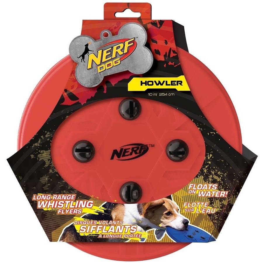 Nerf Dog Whistle Flying Disc, Red