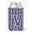 thumbnail image 1 of Letter V Football Purple & White Can or Bottle Hugger, 1 of 1