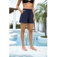 thumbnail image 2 of Alove Women Swimming Shorts Solid Color Tankini Bottom Strappy Swimwear Briefs Boy Shorts with Pockets, 2 of 4