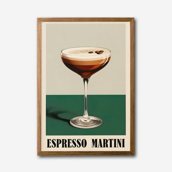 Espresso Martini Retro Minimalist Canvas Wall Art Cocktail Poster Decor