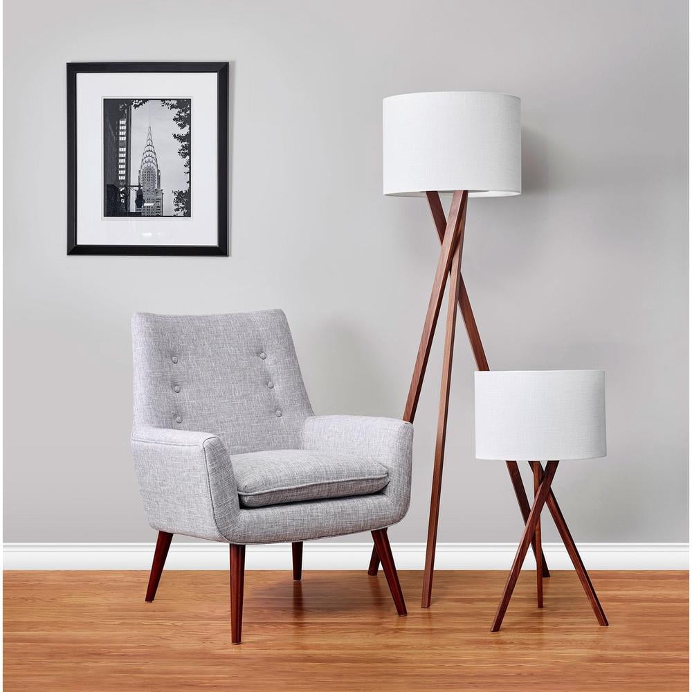 Adesso Brooklyn Floor Lamp, Walnut Wood