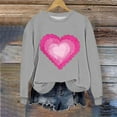 thumbnail image 5 of Fznquz Plus Size Sweatshirt for Women Valentines Day Love Heart Graphic Outfits Crew Neck Gray Cute Womens Fashion XXXXL, 5 of 5