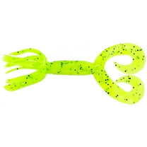 Yamamoto 4" Double Tail Hula Grub Chartreuse/Blk Flk