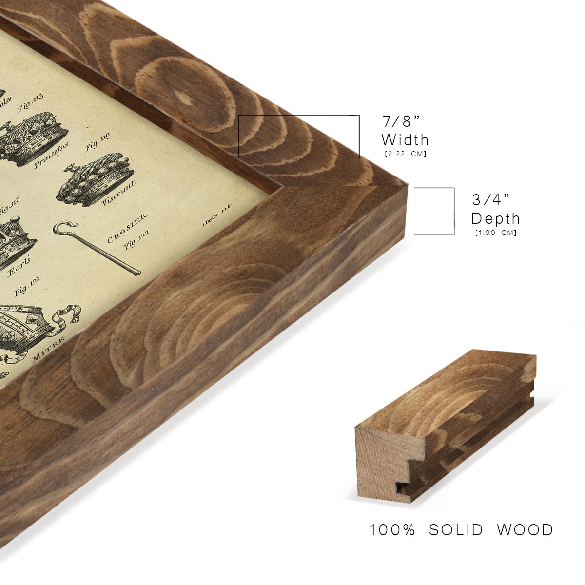 Deckled Encyclopediae IV (AS) -Framed Print w/glass-Walnut