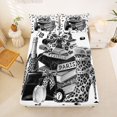 thumbnail image 5 of Homewish High Heels Perfume Queen Sheets,Classic Leopard Bowtie Print Queen Sheet Sets,Gray,4 Pieces,1 Flat Sheet, 1 Fitted Sheet and 2 Pillowcases, 5 of 6