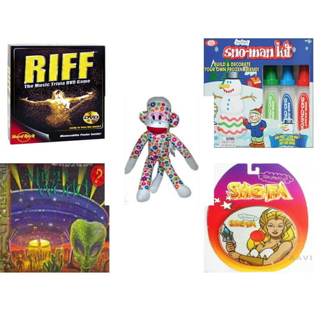 Children's Gift Bundle [5 Piece] -  Riff DVD  - Sno Paint Snowman Kit  - Street Players Flower Sock Monkey   15