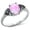 Pink & Rainbow, variant on Sterling Silver White Synthetic Opal & Rainbow CZ Heart Ring Size 6