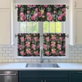 thumbnail image 3 of Pioneer Kitchen Curtains and Valance Set 24 Inch Tier Pioneer Colorful Floral Curtains Small Drapes for Cafe Living Room Bathroom Farmhouse 3 Pieces Set Rod Pocket, 3 of 6