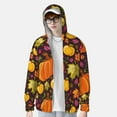 thumbnail image 3 of Fotbe Autumn Harvest Pumpkin Joy Men's Women's UPF 50+ Sun Protection Jacket Hooded Cooling Shirt with Pockets Hiking Outdoor Performance-3X-Large, 3 of 8