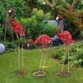thumbnail image 3 of 3* Flamingo Garden Statues Crane Sculpture Red Heron Outdoor Yard Standing Decor, 3 of 23