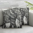 thumbnail image 3 of ONETECH Tribal Elephant Throw Pillow Covers,Ethnic Elephant Art Elephant Floral Black and White  Cushion Cases Decorative Pillow Cases for Couch Sofa Bedroom, 3 of 5