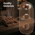 thumbnail image 5 of LEDREM 2-Tier Wood Watch Box with Large Glass Lid, 8-Slot & Drawer Storage, Removable Pillows, Velvet Lined, Rustic Walnut, 5 of 10
