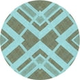 thumbnail image 1 of Ahgly Company Machine Washable Indoor Round Transitional Blue Lagoon Blue Area Rugs, 3' Round, 1 of 7