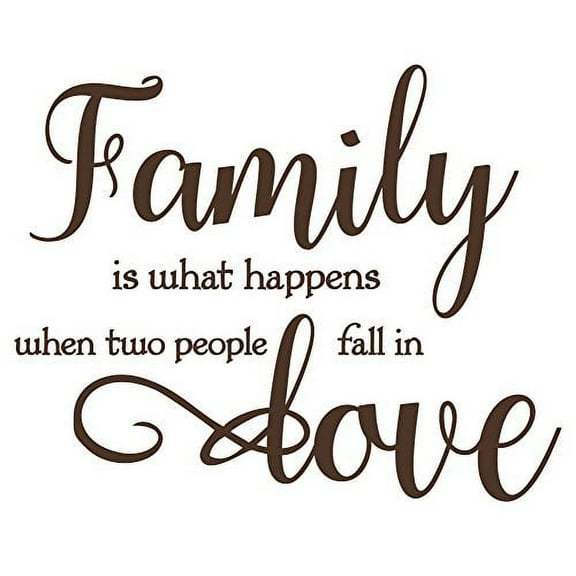 Family Wall Letters Quotes When Two People Fall In Love Wall Decal Stickers Quotes, 23 x 19 , Chocolate Brown