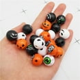 thumbnail image 3 of 60Pcs Halloween Cat Face Beads 16mm Wood Spacer Beads with Ghost/Eye/Pumpkin Lantern Patterns, 3mm Hole for DIY Jewelry Necklace Bracelet Phone Chain Decor, 3 of 7