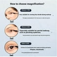 thumbnail image 6 of Magnifying Mirror with Light Suction Cup, 30x Lighted Large Magnified Mirror, Travel Makeup Mirrors High Magnification with Rechargeable 3 Colors Dimming Light and 360° Adjustable Stand(White-10X), 6 of 8